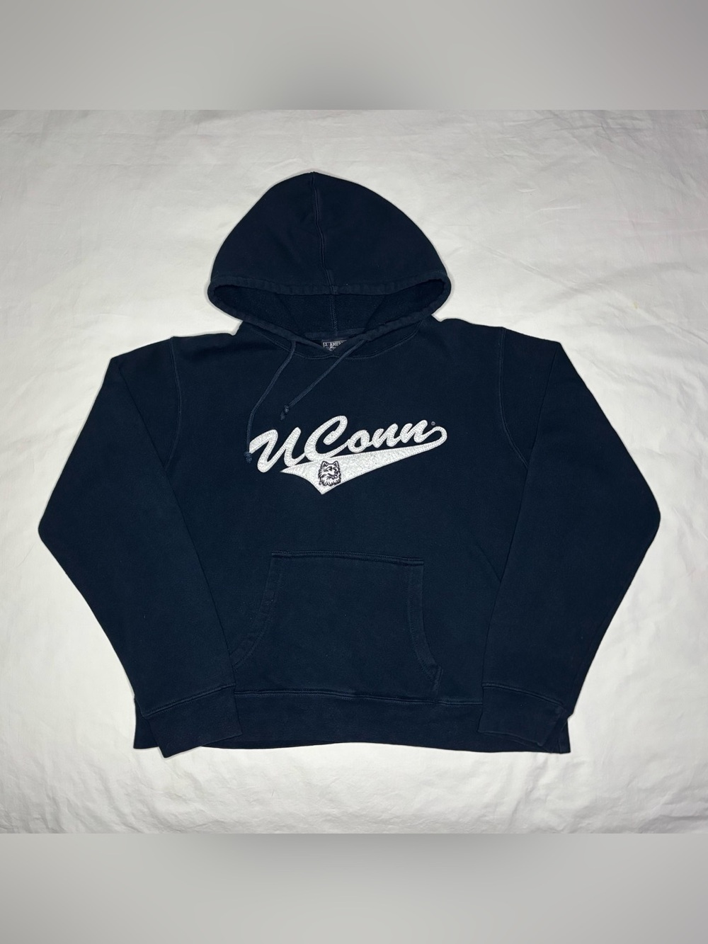 Uconn Patch Hoodie University of Connecticut Sweatshirt Womens Large J America N